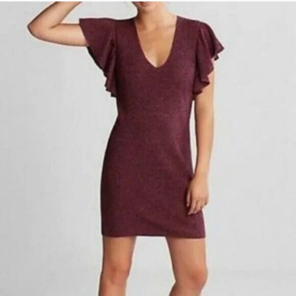 Express Flutter Sleeve Sweater Dress - Picture 1 of 7